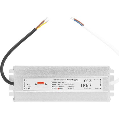 Alimentation AC/DC 24V 120W 5A IP67 Étanche pour LED et Applications Basse Tension en Aluminium (1/5)
