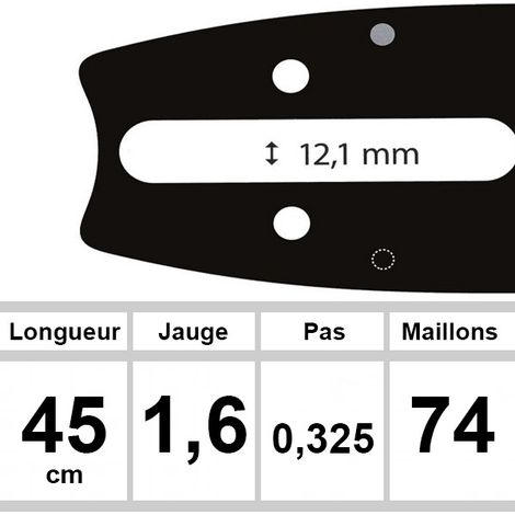 Guide OZAKI 45 cm 0,325 1,6mm (1/2)
