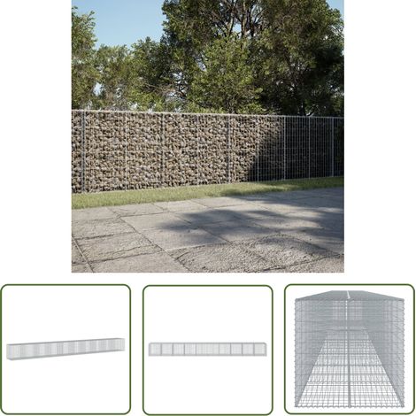 vidaXL Panier gabion avec couvercle 1000x100x100 cm fer galvanisé (1/5)