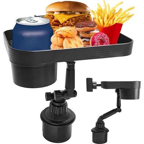 Plateau De Porte-Gobelet De Voiture Tablette de Rangement Automobile à Rotation à 360° et Base Solide,Adaptateur Extenseur de Porte-Gobelet pour Voiture,Pour Véhicule (1/5)