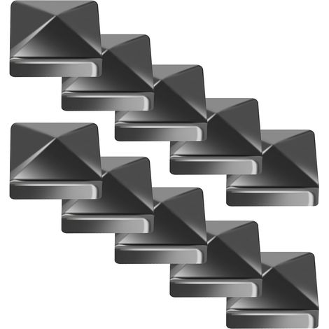 SWANEW 10x Cappello Piramide Copertura per palo Cappello decorativo Copertura 71x71mm Nero