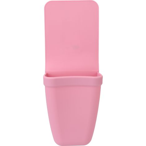 Pochette en silicone rose résistante à la chaleur, lavable, douce, étui plat pour fer à lisser, porte-couverts, épluchures de fruits. (1/5)