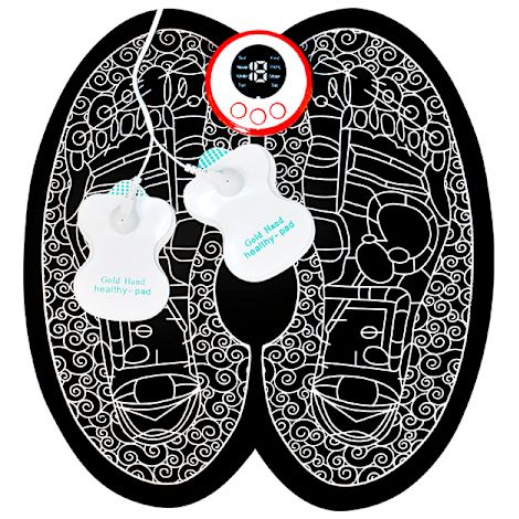 Plaque de massage des pieds, 8 modes, 19 niveaux d'intensité, 2 électrodes-AquaForge