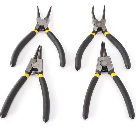 Ensemble de 4 pinces à bijoux, aiguille ronde et bec courbé, outils portables pour la fabrication et la réparation d'ornements. (1/5)