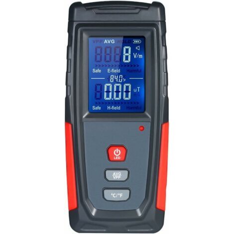 QORVA-Dosimètre de Champ magnétique de Champ électrique, testeur de compteurs EMF de ménage, détecteur de rayonnement à Ondes électromagnétiques à écran LCD numérique
