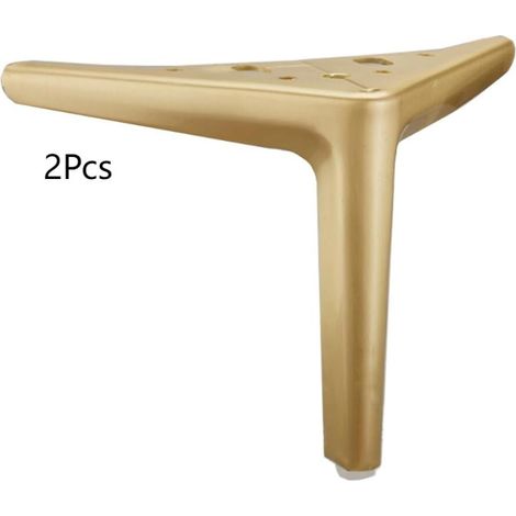 Pack de 2 Remplacement de meubles pieds triangle en métal armoire vanité canapé chaise banc,(Brushed Golden,15cm) (1/5)