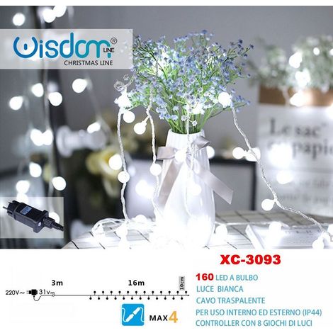 Trade Shop - KATENA LUMINOSA IN BULBO 160LED LICHT, WENNEN, WENNEN HANDEL 8 JUGEND LUCE XC-3093 -