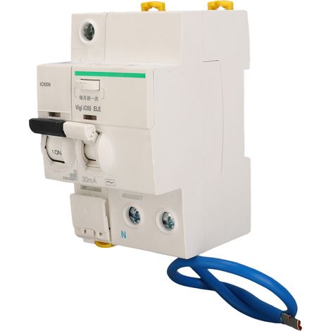 Disjoncteur pneumatique avec protection contre les fuites de courant, 1P+N, 230 V/400 V CA, IC65N, 16 A