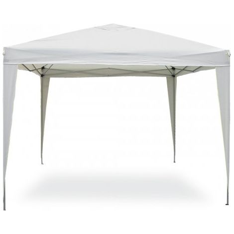 Gazebo smontabile con borsa per il trasporto 3x3 mt acciaio e poliestere bianco 160 gr/m2 Fredi Opip