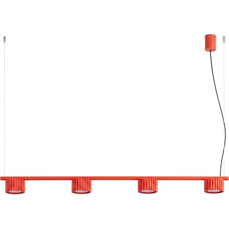 Lampadari AURA rosso 122x208x10cm Alluminio Sollux (1/5)