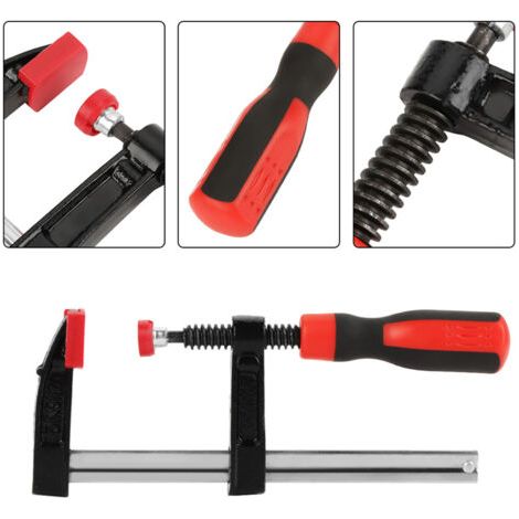 Lot de 2 serre-joints en F robustes pour le travail du bois, clips de barre à glissement rapide, kit d'outils à main pour bricolage, 50 x 150 mm (1/5)