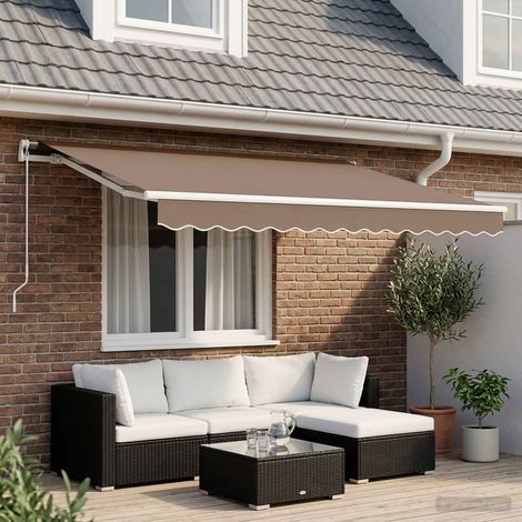 vidaXL Auvent rétractable Taupe 350 x 250 cm Polyester et Aluminium