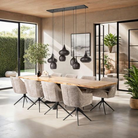 Table extensible 175/275 acacia bords irréguliers MELBOURNE