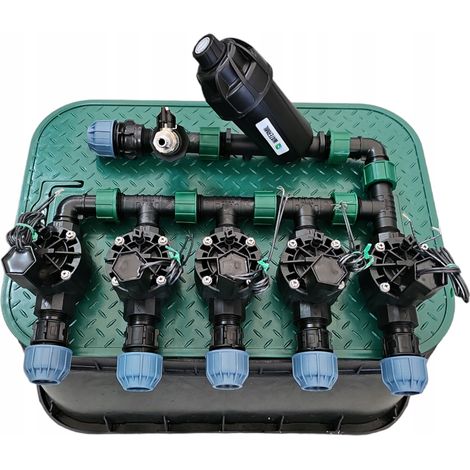 Kit Rain Bird a 5 sezioni: collettore con filtro e compressore, pozzetto, PE 32 (1/5)