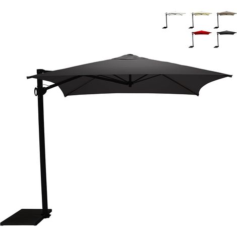 Parasol déporté carré 250x250 pour jardin protection UV50+ Trend - Anthracite (1/5)