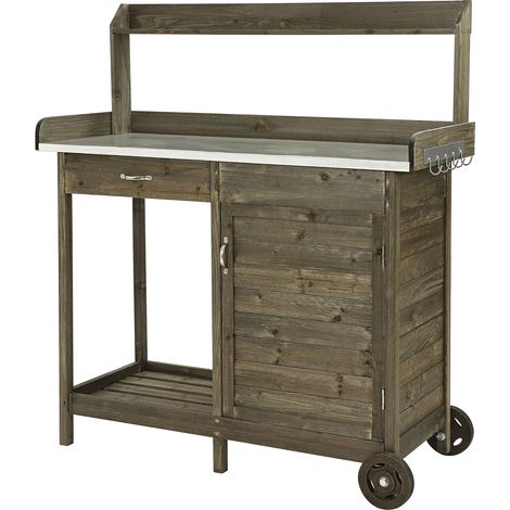 Dehner - Tavolo per Piante in Legno Hamilton, ca. 125 x 112 x 46 cm, Legno di Abete FSC, Nero (1/3)