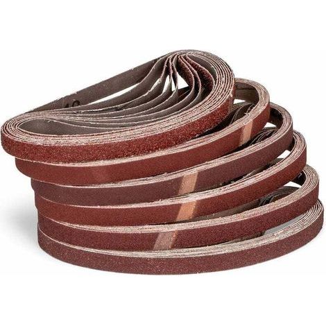 Lot de 120 bandes abrasives en tissu - 13 x 457 mm (P80) (1/4)