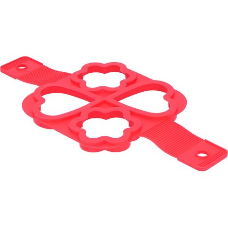 Wiederverwendbare rote Antihaft-Eierform für Pfannkuchen, Backutensil, wiederverwendbare Eierform (Typ 3) (1/5)