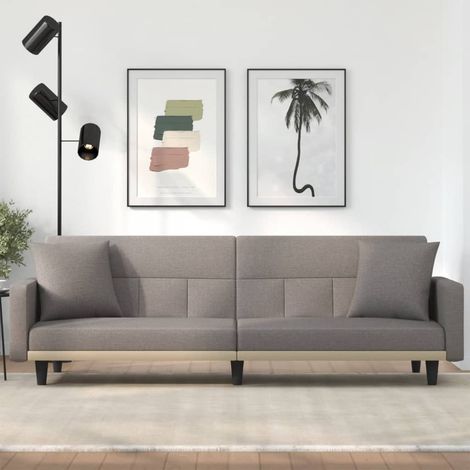 Canapé convertible,Canapé-lit,Clic Clac avec coussins taupe tissu -Q2263 (1/5)