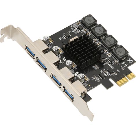 PCIe USB 3.0-Karte mit 4 Anschlüssen – 5 Gbit/s, externes Netzteil, Windows/Linux-Unterstützung (1/5)