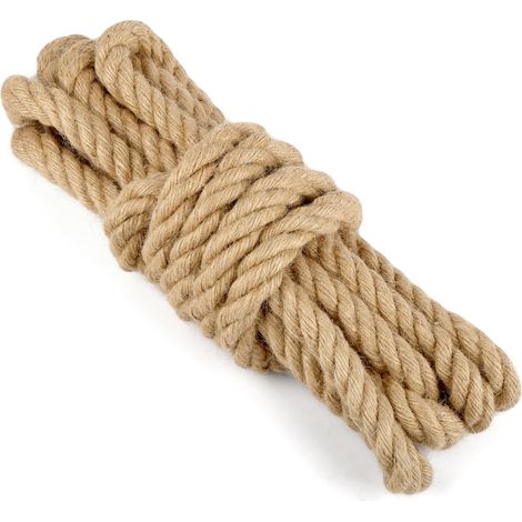 Corde de chanvre, 20 mm, 5 mètres, corde de jute naturelle, corde de jute pour jardin, artisanat, emballages et décorations (1/5)