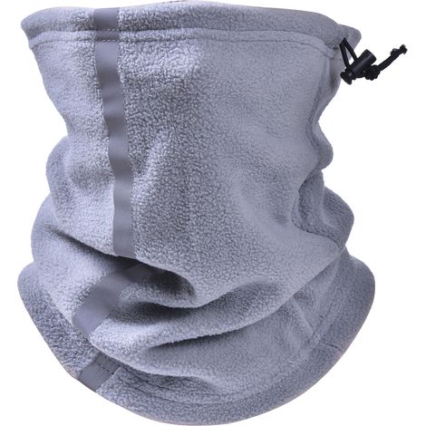 Tour de cou polaire ajustable avec cagoule réfléchissante de sécurité, écharpe chaude d'hiver pour les sports de plein air (ski, cyclisme, course à pied) pour hommes et femmes. (1/5)