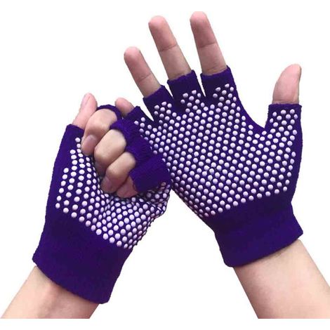 Gants Yoga Pilates Sans Doigts - Paumes Antidérapantes À Picots En Pvc - Pour Entraînement Studio Ou Maison - Par Paire (1/5)
