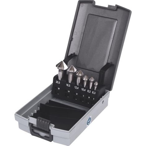 Serie di frese p.svasare+sbavare HSS 90°,6 pz (1/4)