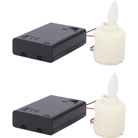 Lot de 2 bougies chauffe-plat sans flamme alimentées par batterie avec flamme vacillante et effet de balançoire réaliste pour la décoration de la maison, mariage, fête de Noël, loisirs créatifs (1/5)