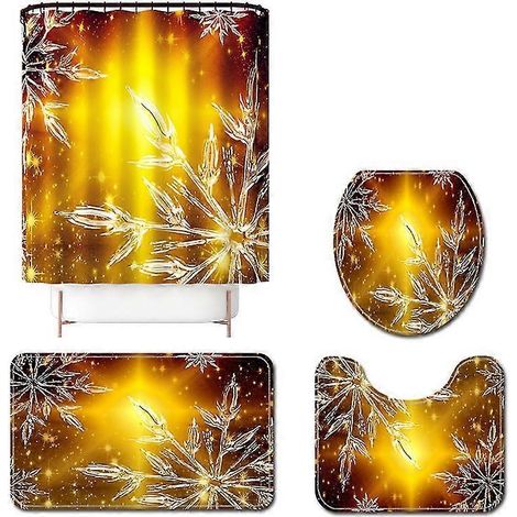 Tapis de sol imprimé flocons de neige dégradés, motif éléments de Noël (1/5)