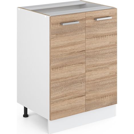 Base universale R-Line, Sonoma, 60 cm con ante, senza piano di lavoro, Vicco