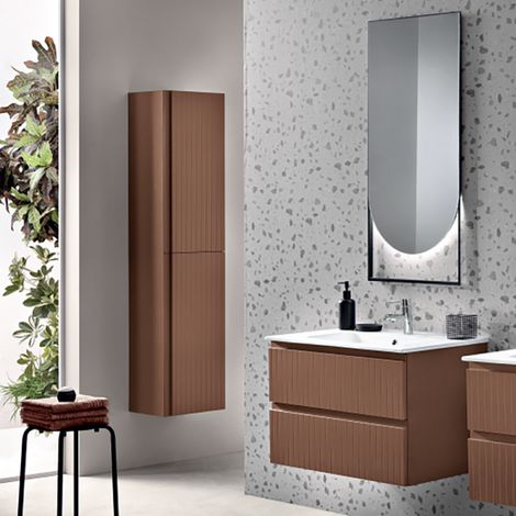 Mobile da bagno sospeso moderno con base 80 ARTICO con 2 cassetti e lavabo RUGGINE (1/5)