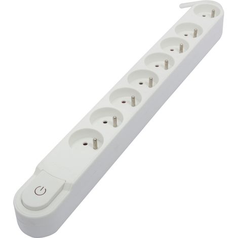 Bloc Design 8x16A avec interrupteur - 1,5m - Blanc