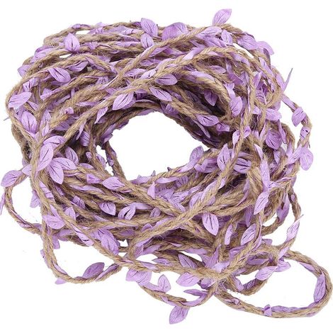 Guirlande Tressée en Corde de Chanvre Artificielle 10m, Accessoire DIY pour Bouquet et Décoration Violet (1/5)