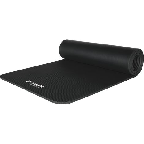 Tapis de yoga ForzaFit avec sangle de transport - Extra épais 10 mm - Noir (1/5)
