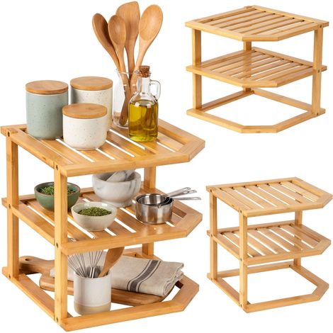 Mensola angolare da cucina in bambù Dedal (1/5)