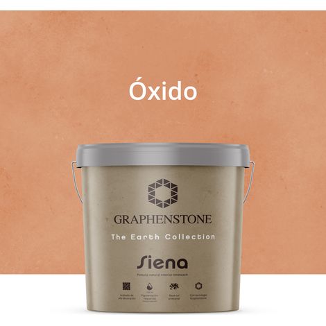 Pintura Ecológica INTERIOR Efecto LIMEWASH Base Cal SIENA Color ÓXIDO 12L