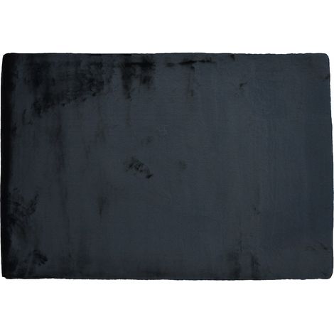 Tappeto shaggy a pelo lungo effetto pelliccia 160 x 230 cm Nero - BUNNY