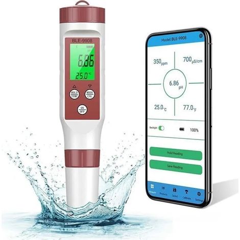 Testeur pH électronique 7 en 1 – Bluetooth – Précision 0,01 – Étalonnage automatique – Pour eau potable, aquarium, piscine - cision0 (1/5)