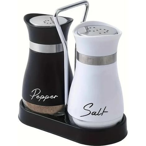 Salz- und Pfefferstreuer aus Edelstahl, 100-ml-Set, Salz- und Pfefferstreuerflasche mit Glasboden für Küche, Haushalt, Restaurants und Camping (1/5)