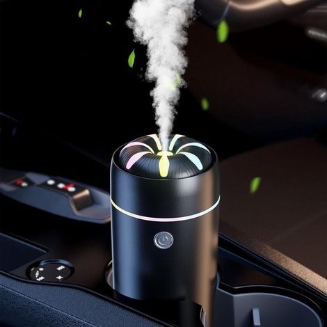 Diffusore di aromi portatile，piccolo umidificatore per auto，deodorante per ambienti，diffusore di oli essenziali，ufficio e casa (nero) (1/5)