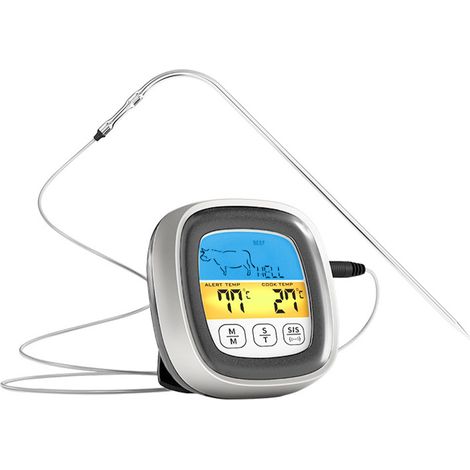 Thermomètre numérique à viande pour la cuisson, thermomètre de barbecue avec rétroéclairage, sonde longue, thermomètre à sonde pour barbecue, fumoir, four et cuisson au four (1/5)