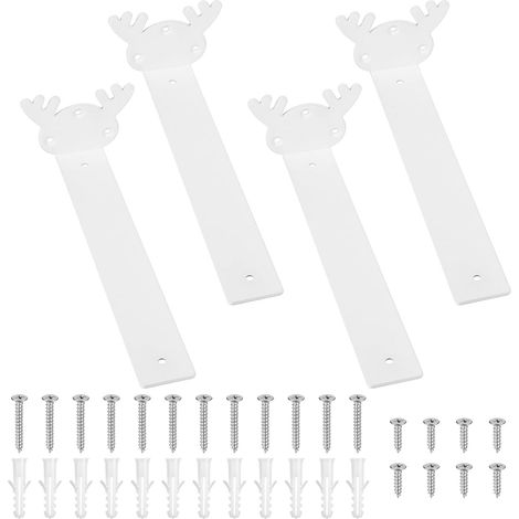 Reggimensole Supporti Mensole 25,5 cm Acciaio Bianco Confezione 4 (1/5)