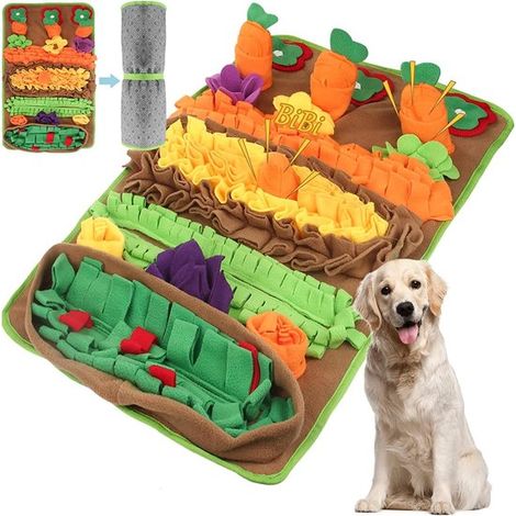 Alfombra olfativa para perros - Alfombra de búsqueda de comida - Estimulación mental - Alimentación lenta - 80x48 cm - Amarillo verdoso (1/5)
