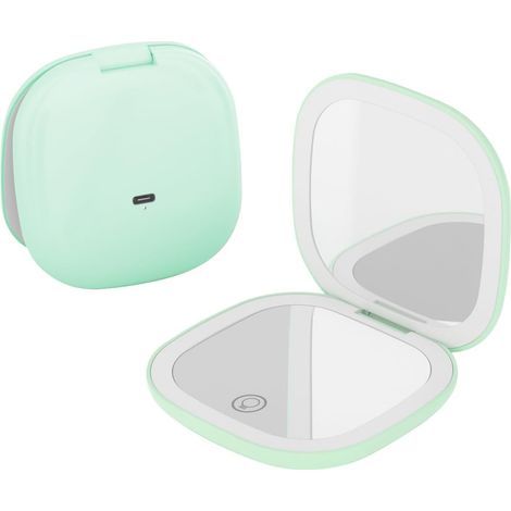 1 Miroir Grossissant 10X, LED Rechargeable, 3 Modes Lumière, Tactile Réglable, Voyage Maquillage (1/5)