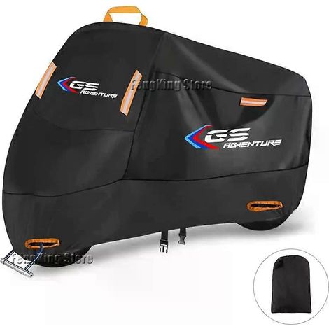 Housse de moto imperméable toutes saisons, anti-poussière et protection UV pour BMW R1250GS, R 1250 GS et R1250 GSA. Taille : 2XL (pour motos de 2101 à 2200 mm). (1/4)