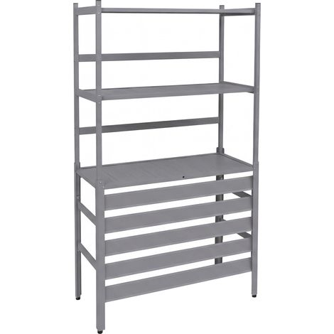 Copertura in alluminio per climatizzatore/pompa di calore HHG-564, copertura griglia e ripiani 163x90x38 cm, grigio