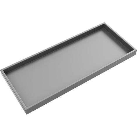 Étagère de salle de bain moderne en silicone pour comptoir et évier, plateau incassable et antidérapant pour savon, shampooing, parfum, éponge de cuisine (gris, 30 x 12,5 cm)'-'Gray 30x12.5cm