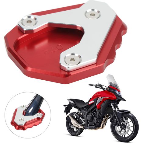 Modifizierter Seitenständer mit verbreiterter Basis für Honda CB500X ab Baujahr 2019, rot (1/5)