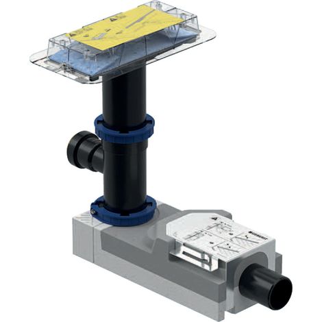 Geberit CleanLine - Kit per il montaggio grezzo di canaline doccia, con ingresso acqua, per pavimenti di spessore da 180 mm, scarico 50 mm 154.159.00.1